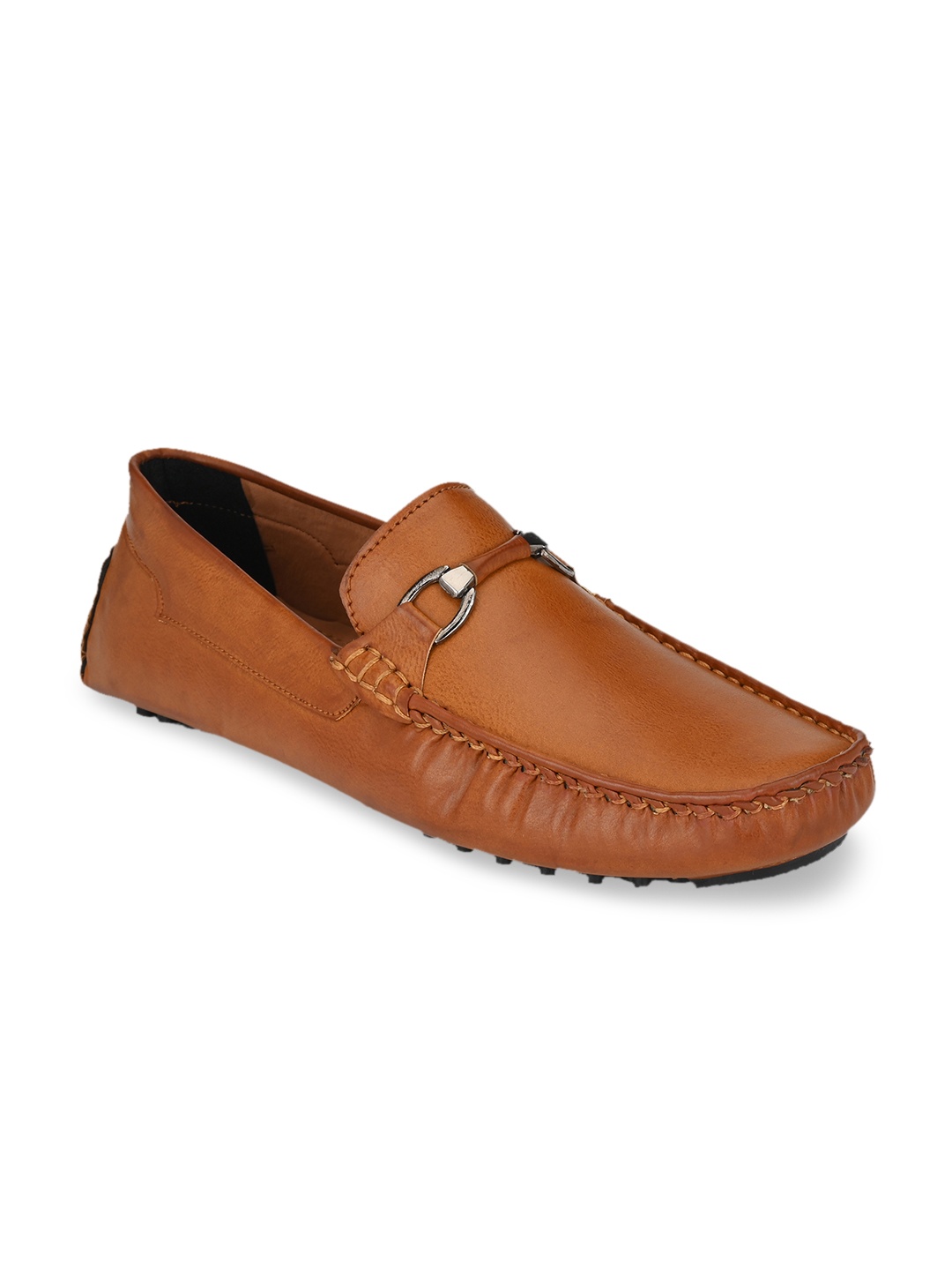 

SHENCES Men Tan Brown Solid Driving Shoes