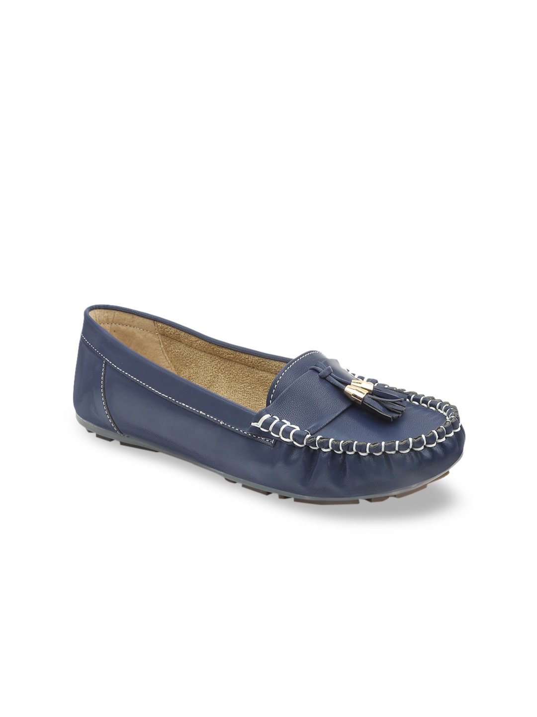 

VALIOSAA Women Navy Blue Tasseled Loafers