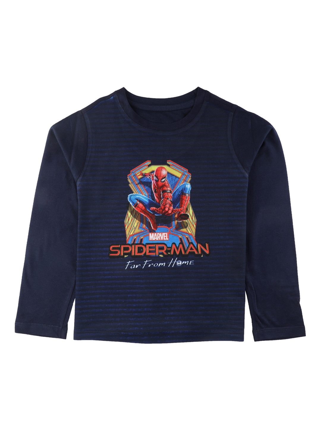 

Marvel by Wear Your Mind Boys Navy Blue Printed Round Neck T-shirt
