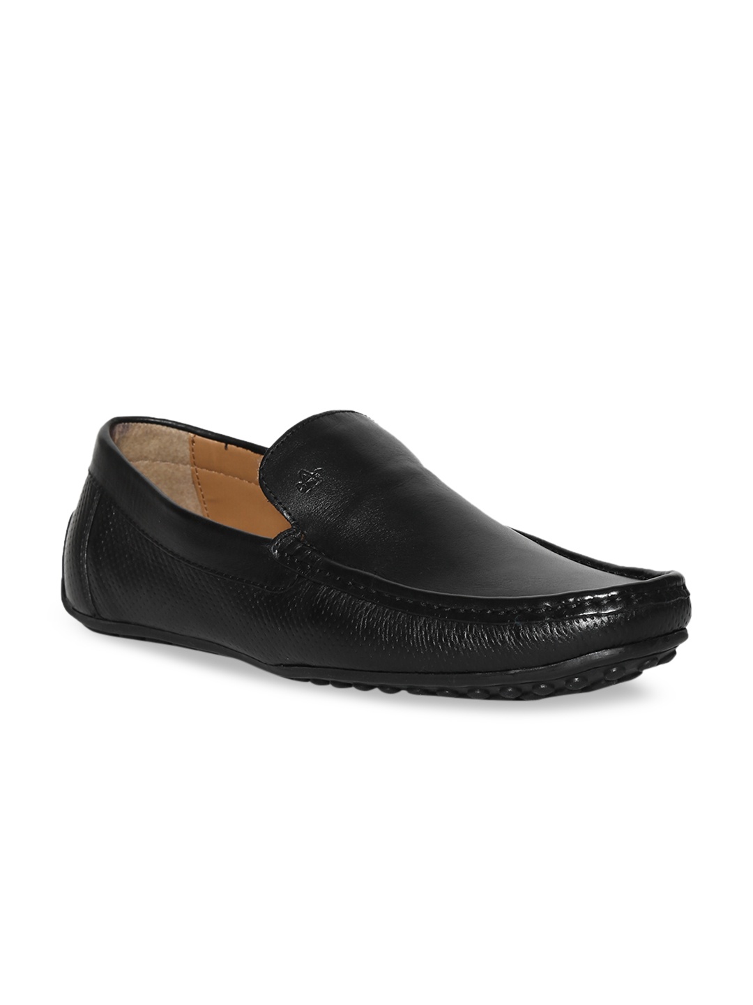 

Arrow Men Black Textured Leather Formal Loafers