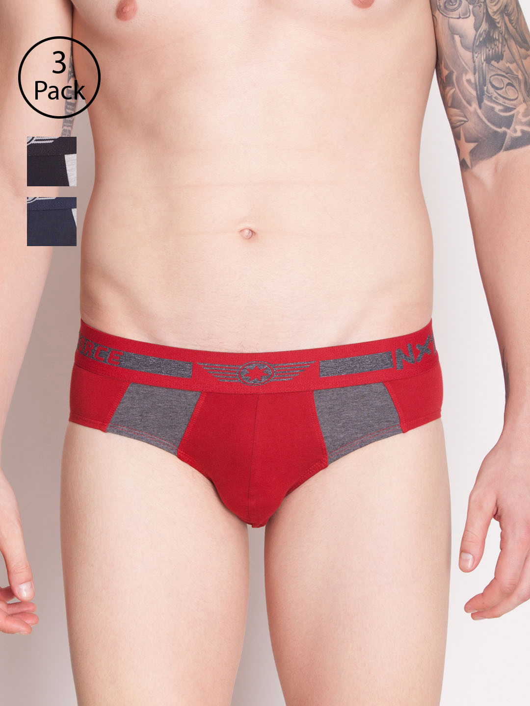 

Force NXT Men Pack of 3 Assorted Colourblocked Basic Assorted Briefs MNFF-112-PO3-PCOT