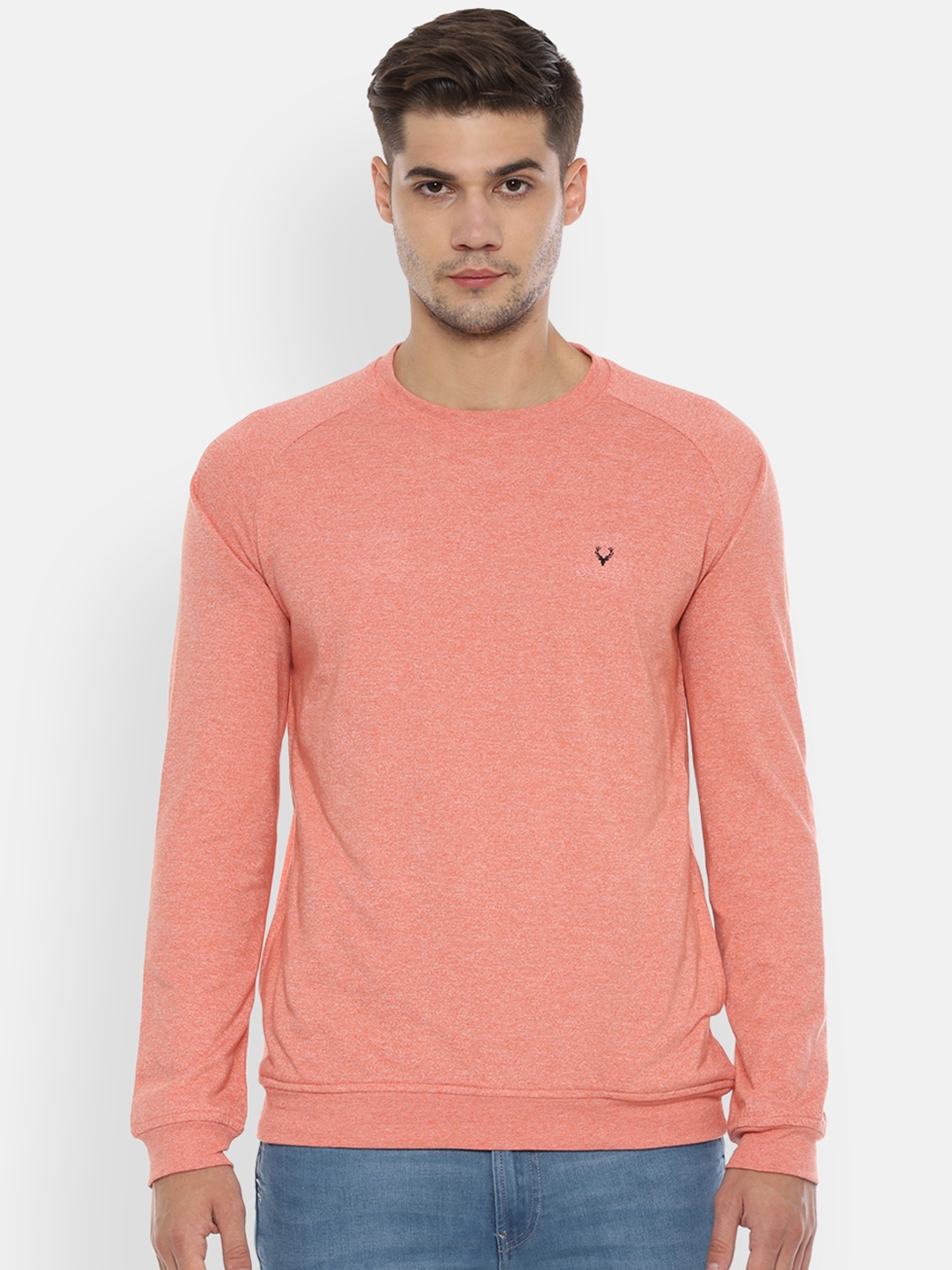 

Allen Solly Men Peach-Coloured Self Design Sweatshirt