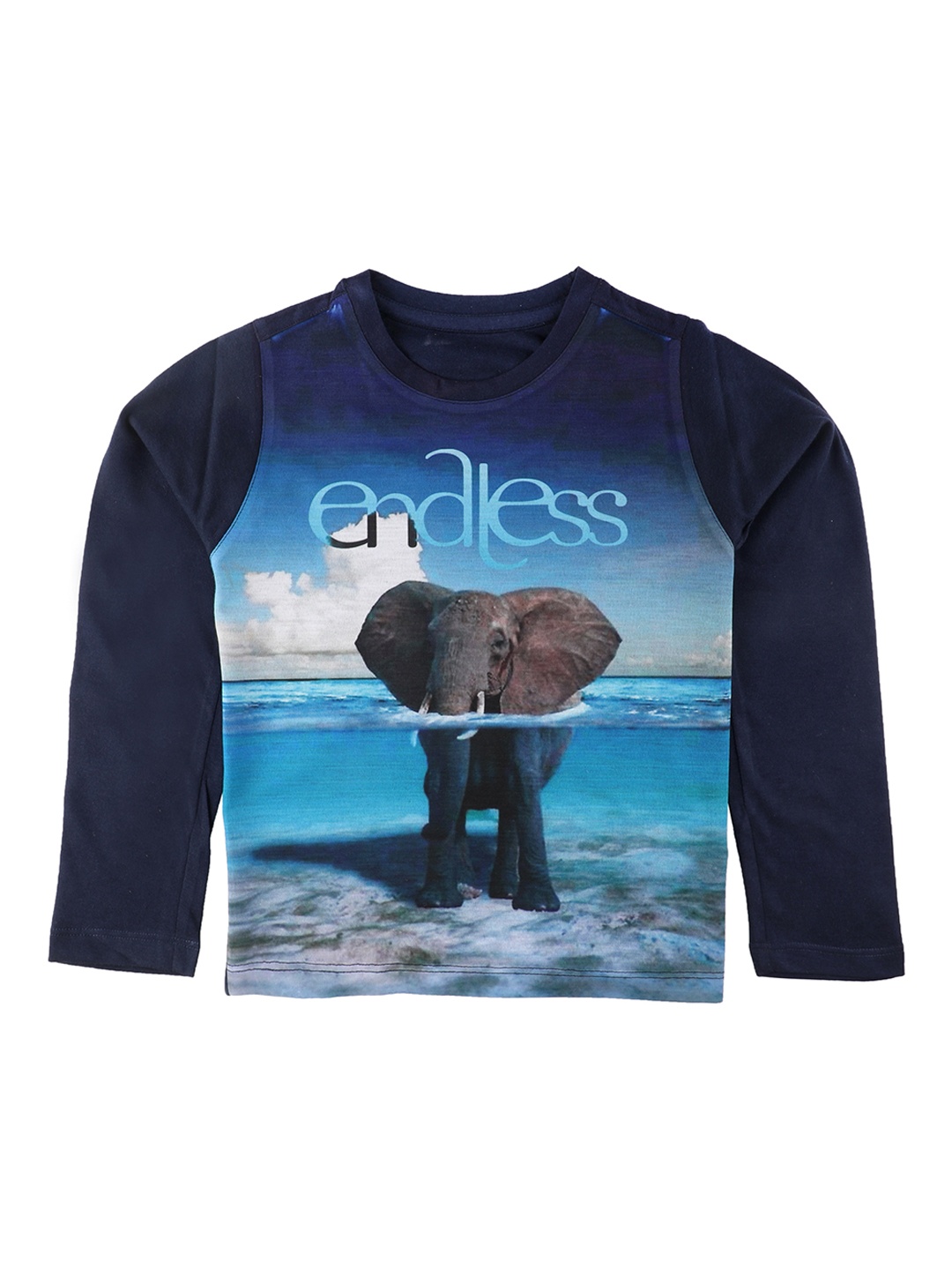 

Wear Your Mind Boys Blue Printed Round Neck T-shirt