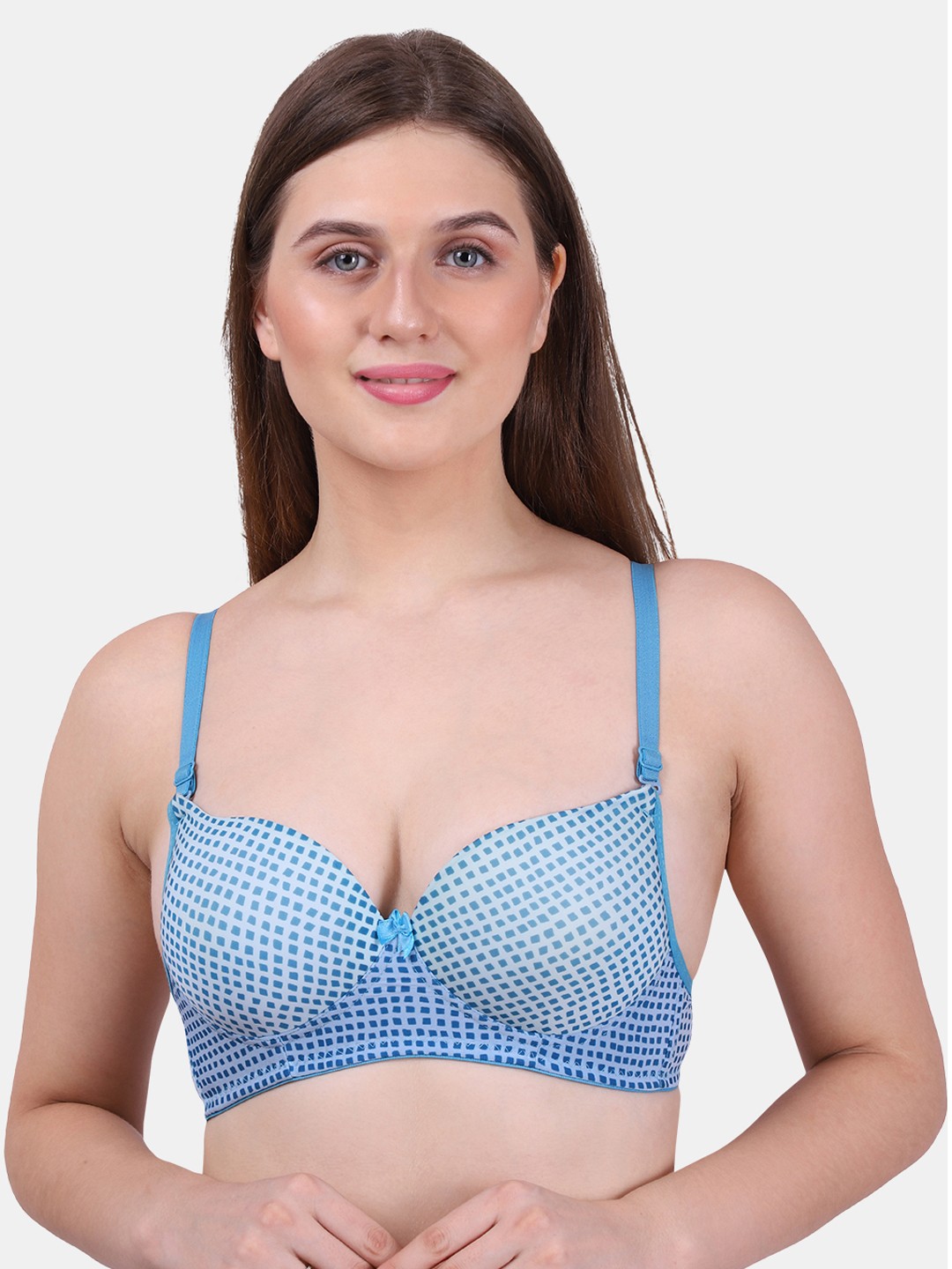

Tweens Blue & White Printed Non-Wired Heavily Padded T-shirt Bra
