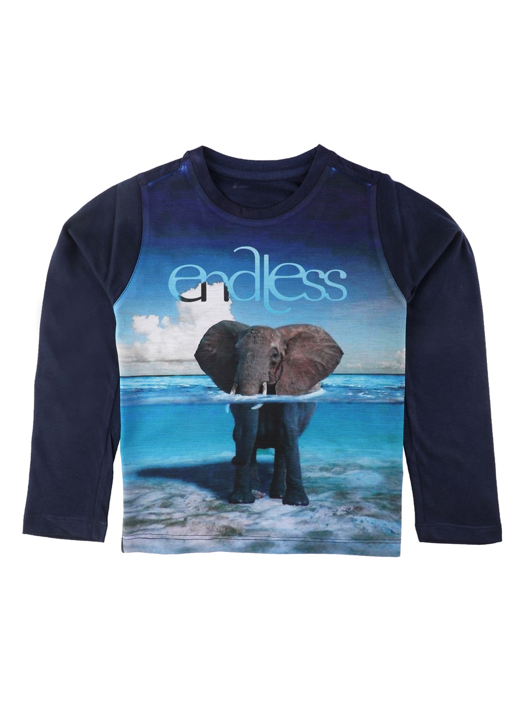 

Wear Your Mind Boys Blue Printed Round Neck T-shirt