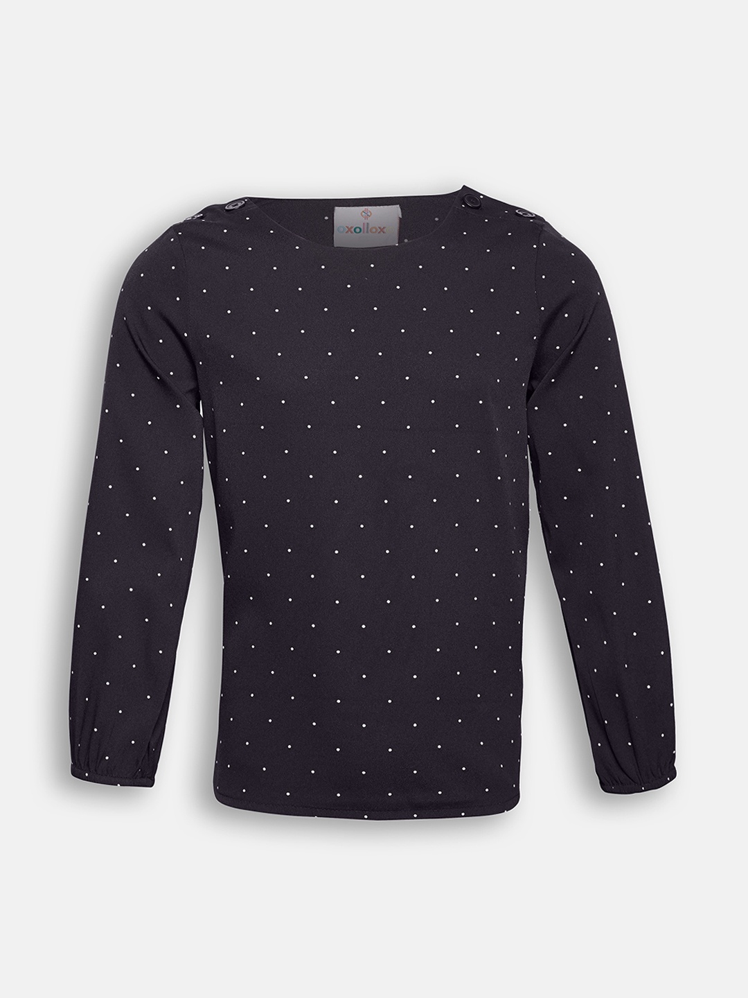 

Oxolloxo Girls Black Polka Dot Top