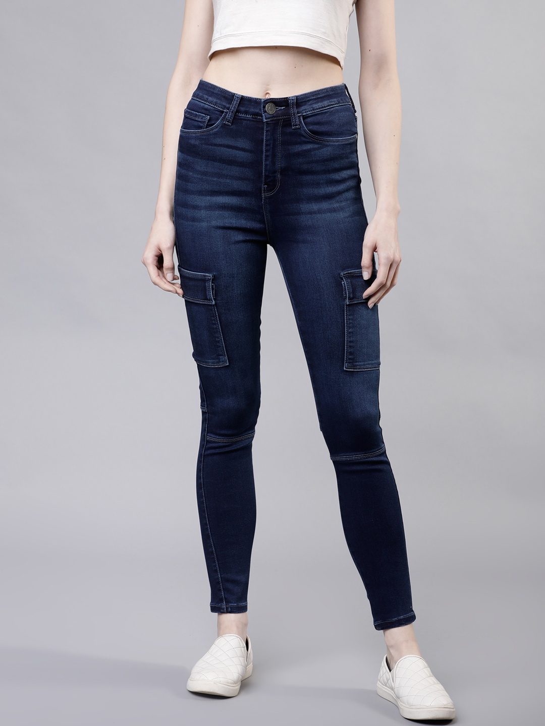 

Tokyo Talkies Women Blue Skinny Fit Mid-Rise Clean Look Stretchable Jeans