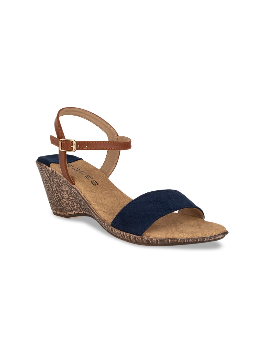 

SOLES Women Blue Solid Sandals