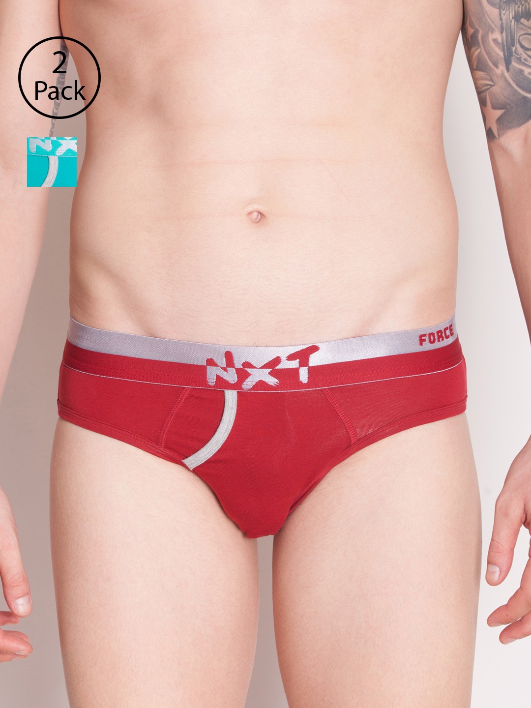 

Force NXT Men Pack of 2 Assorted Solid Basic Assorted Briefs MNFL-55-PO2