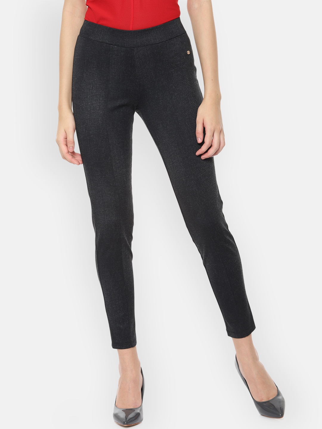 

Allen Solly Woman Grey Regular Fit Solid Treggings