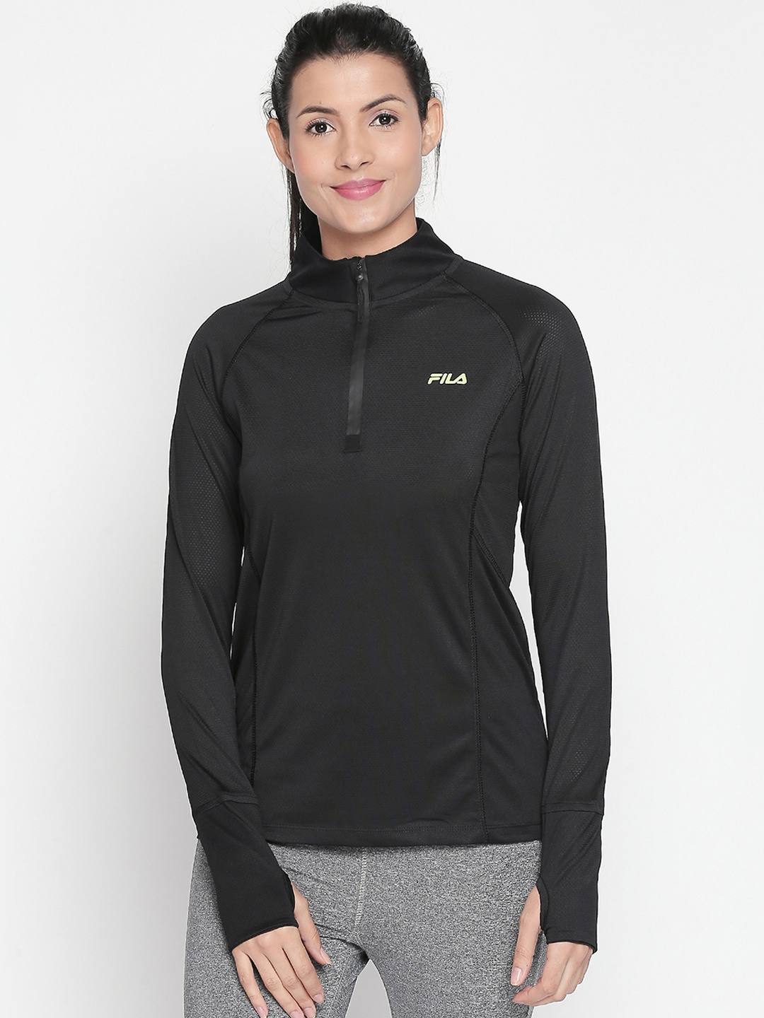 

FILA Women Black Solid Sporty Jacket