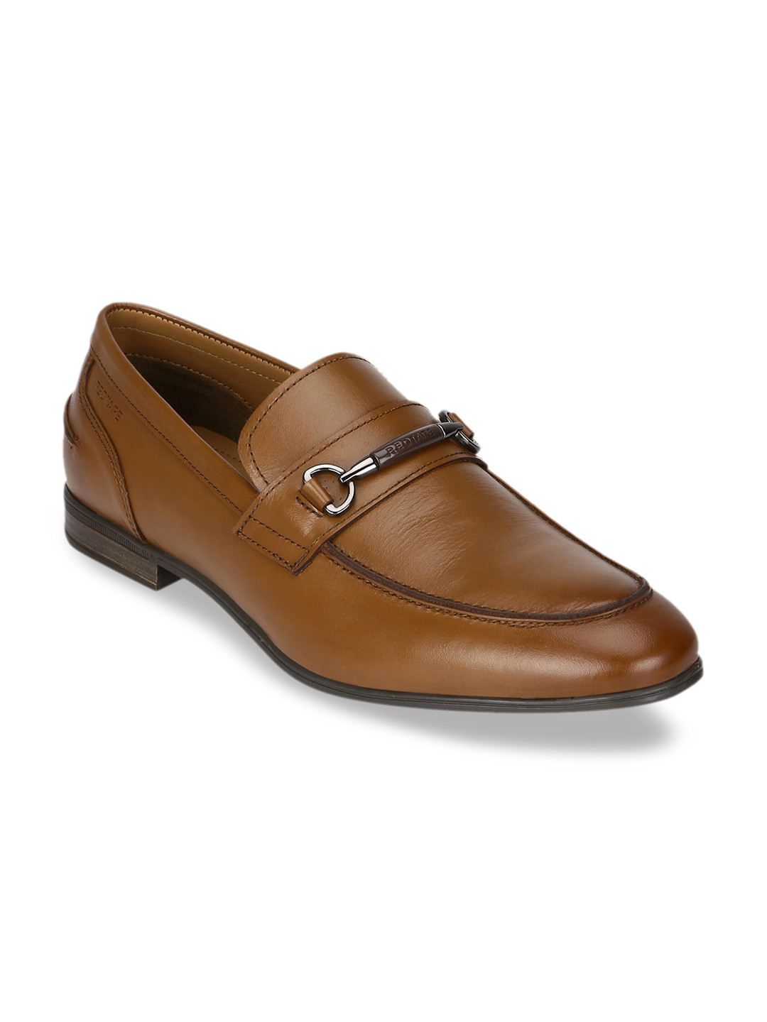 

Red Tape Men Tan Brown Solid Leather Loafers