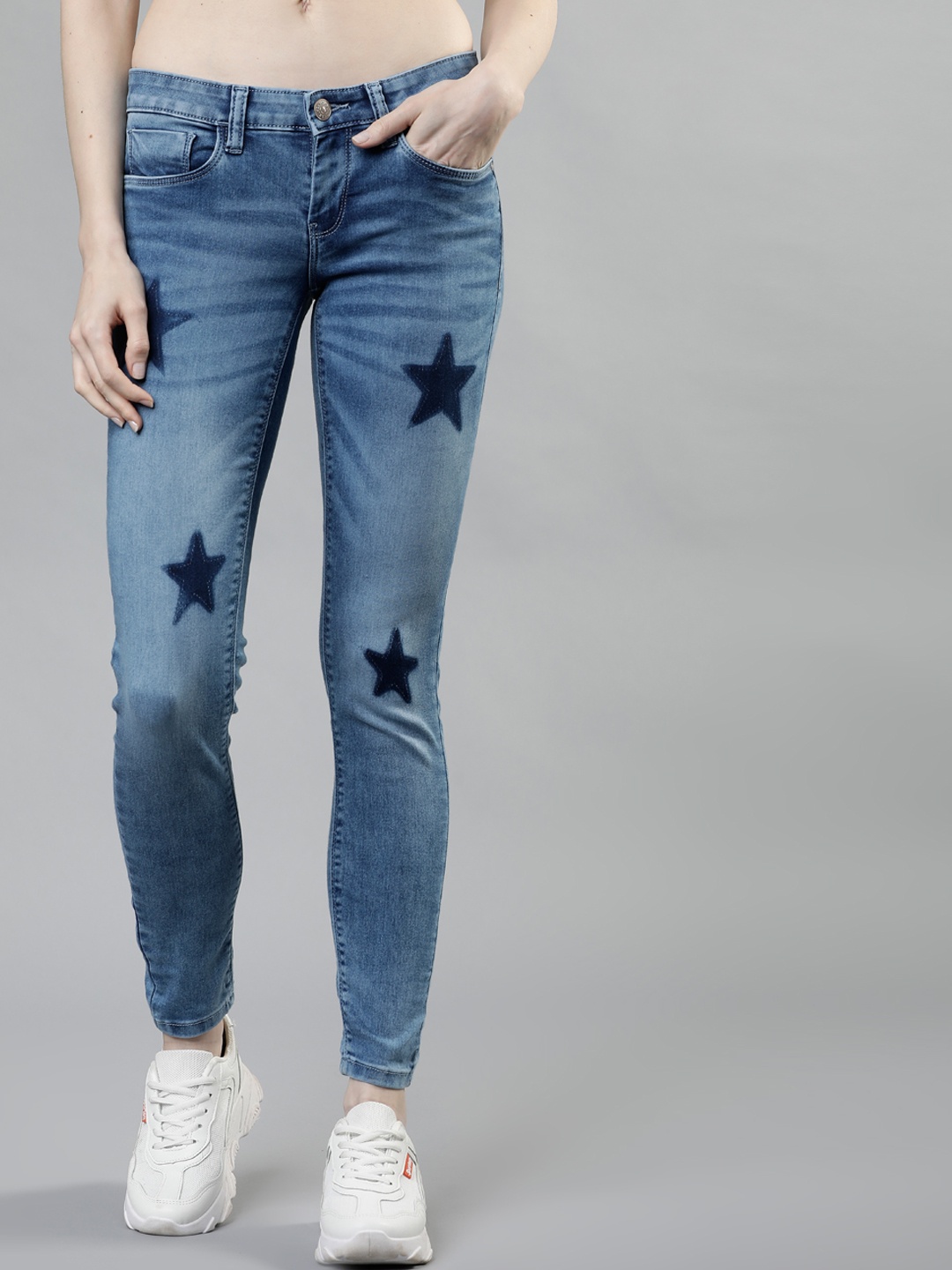 

Tokyo Talkies Women Blue Skinny Fit Mid-Rise Clean Look Stretchable Jeans