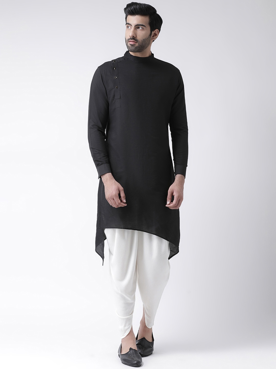 

KISAH Men Black Solid Kurta with Harem Pants