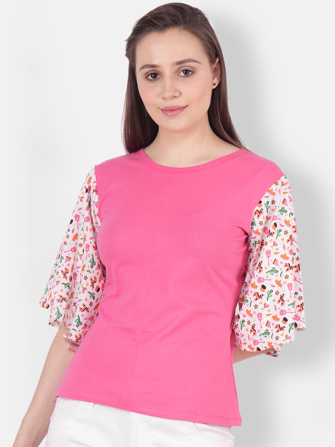 SCORPIUS Women Pink Printed Top