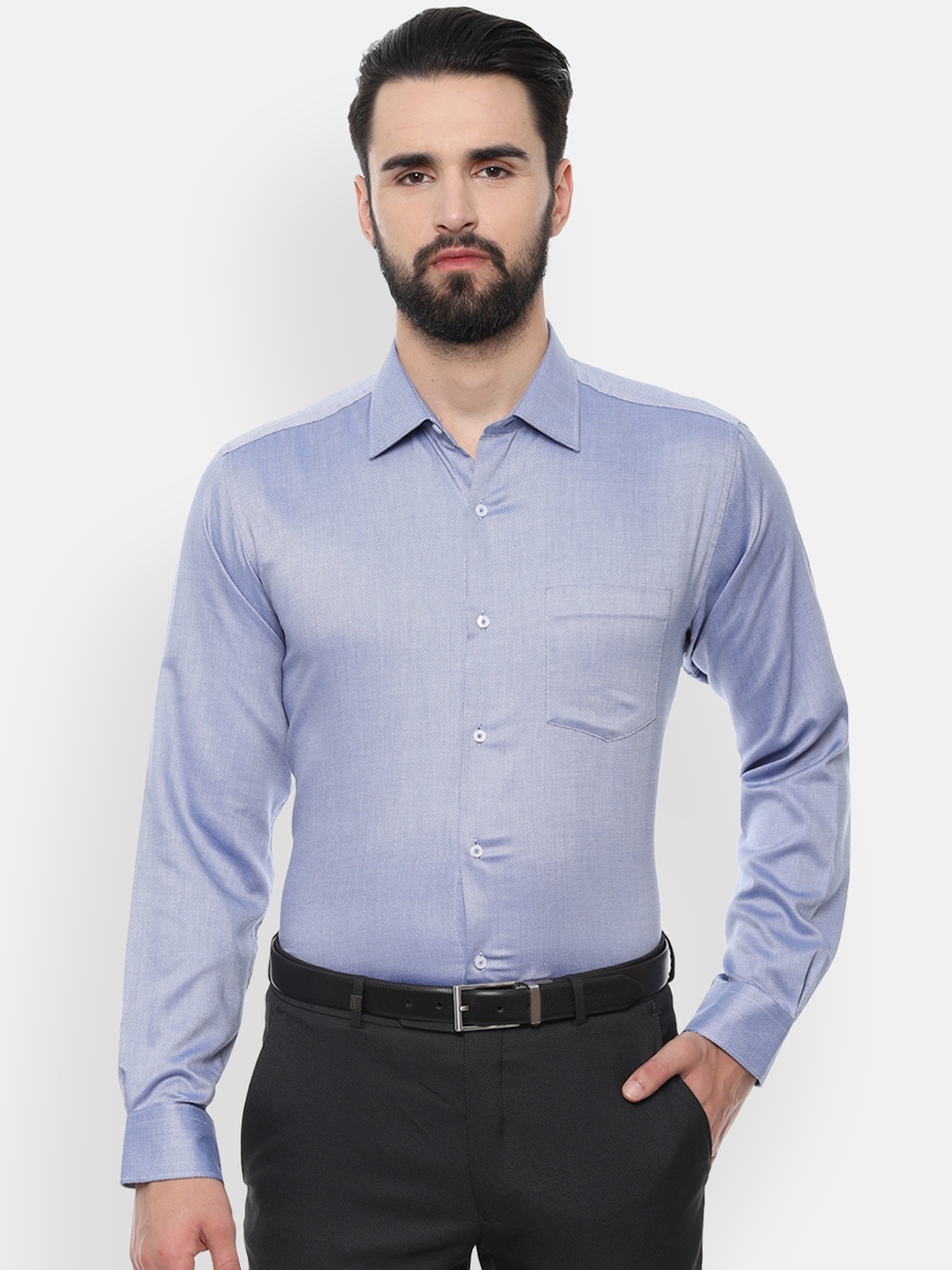 

Van Heusen Men Blue Regular Fit Micro Printed Formal Shirt