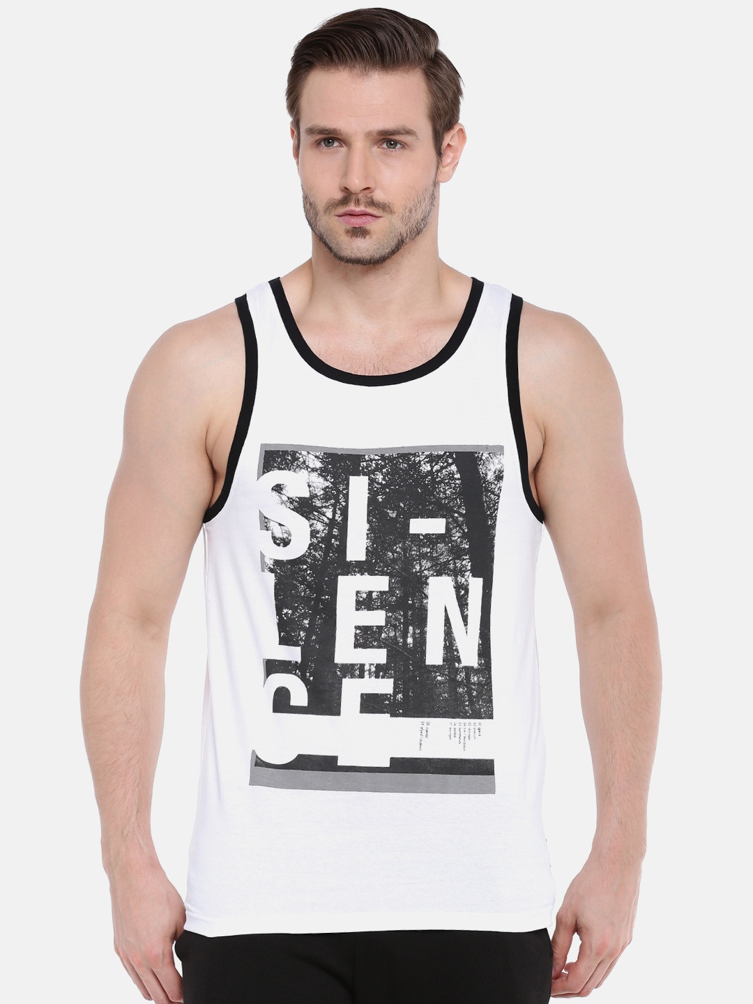 

Force NXT Men Printed Super Combed Cotton Innerwear Vest, White