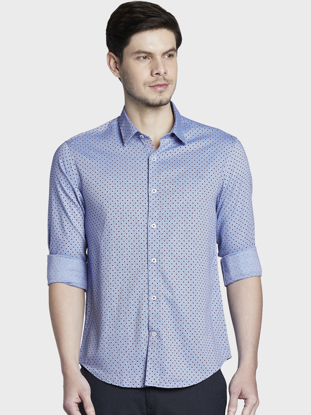 

ColorPlus Men Blue Slim Fit Printed Casual Shirt