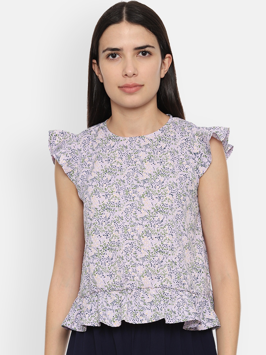 Van Heusen Woman Women Cream-Coloured Printed Top