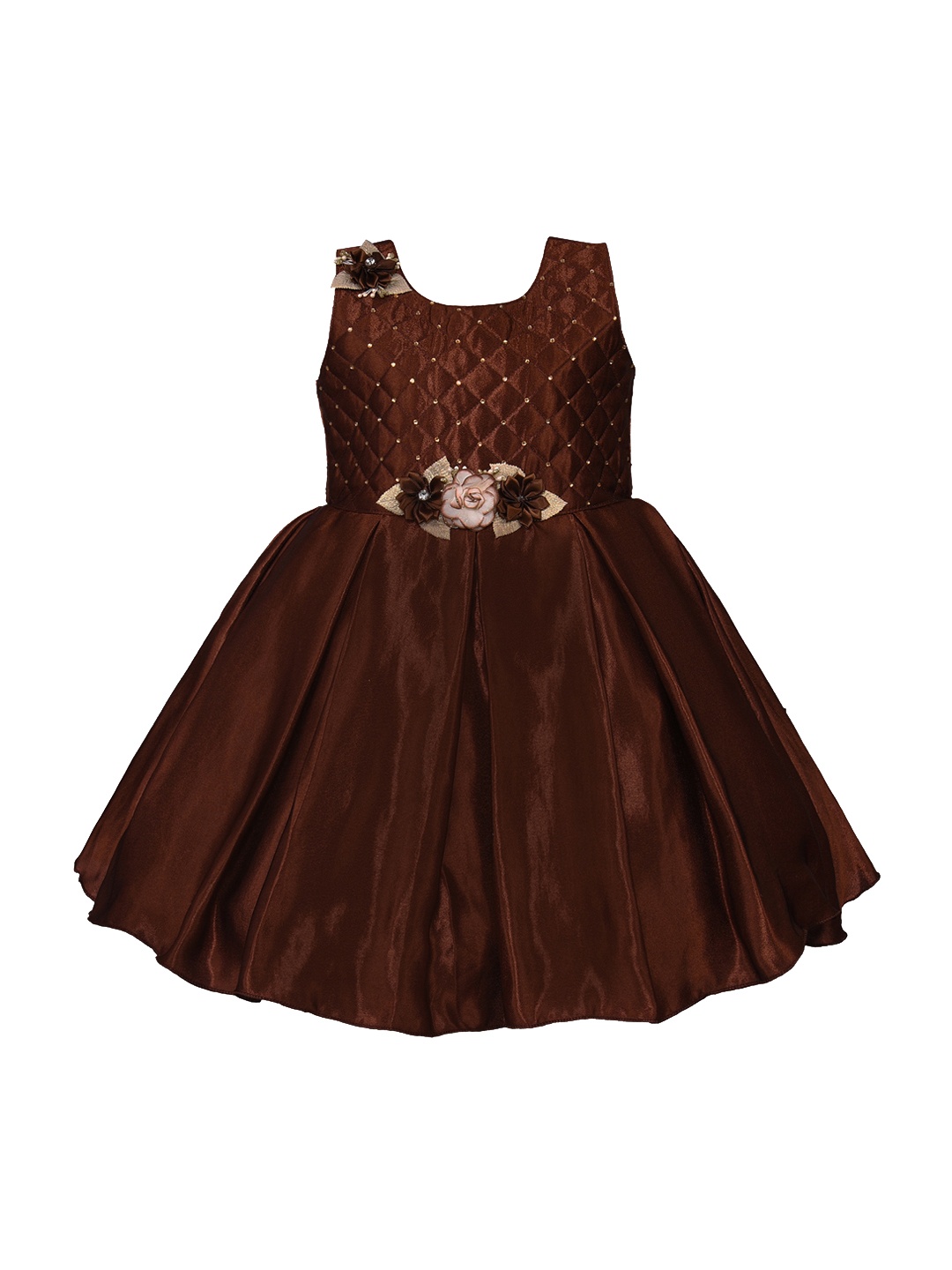 

Wish Karo Girls Embellished Brown Fit and Flare Dress