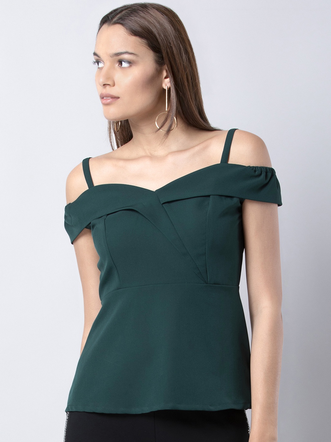

FabAlley Women Green Solid A-Line Top