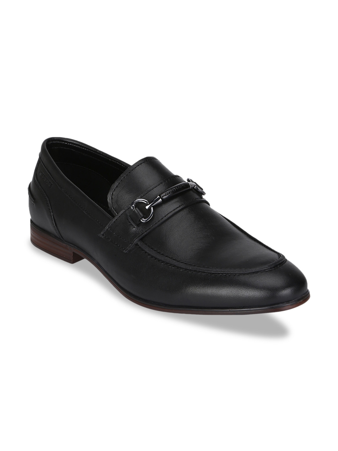 

Red Tape Men Black Solid Leather Loafers