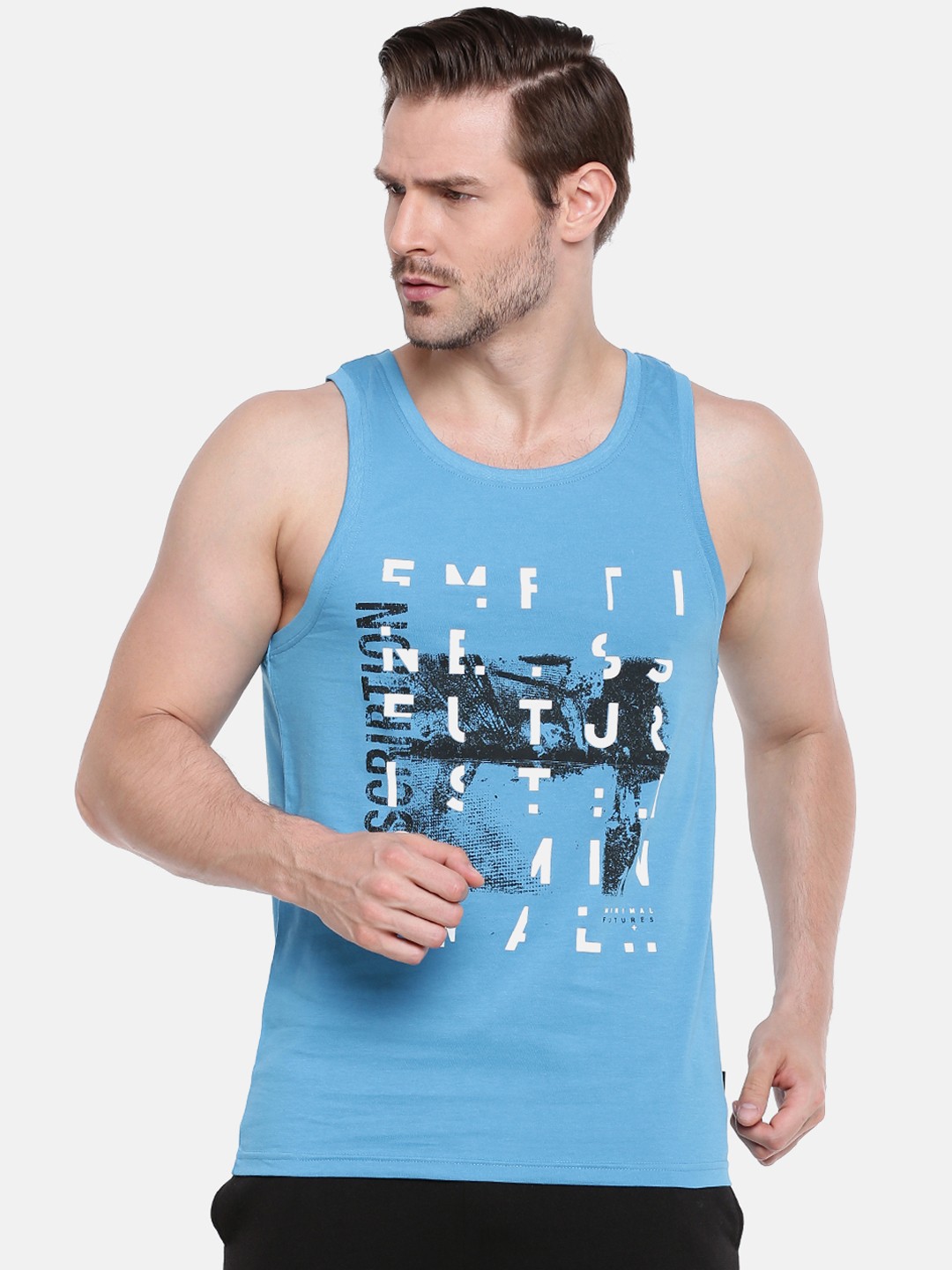 

Force NXT Men Printed Super Combed Cotton Innerwear Vest, Blue