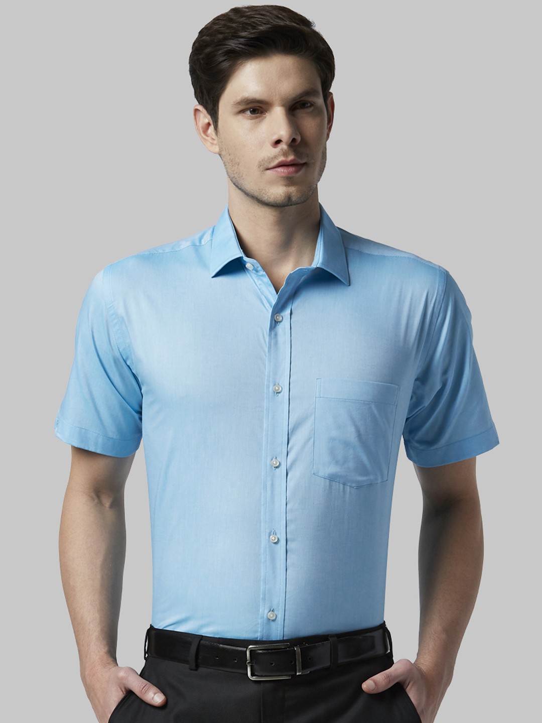 

Park Avenue Men Blue Regular Fit Solid Formal Shirt
