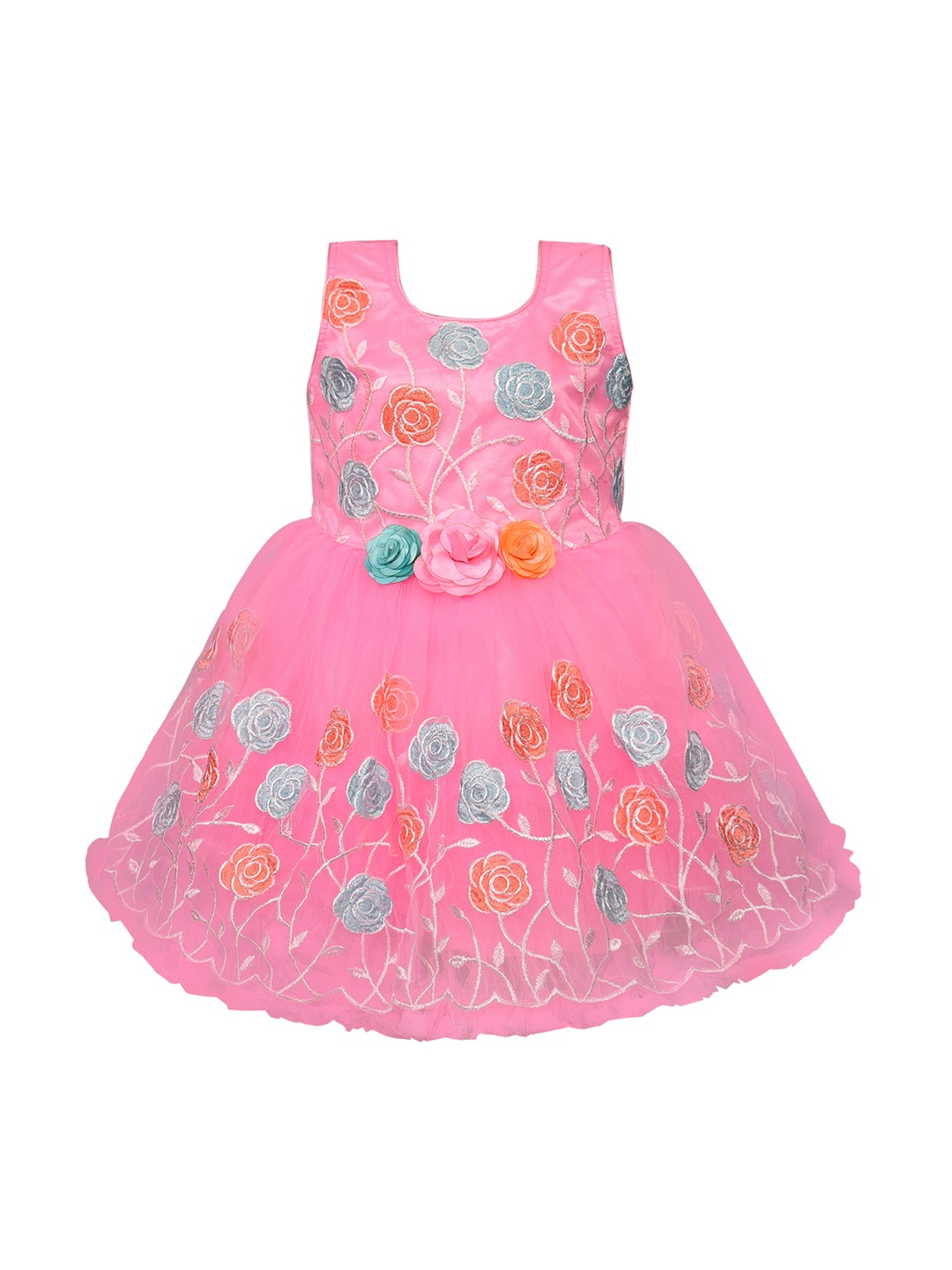 

Wish Karo Girls Embellished Pink Fit and Flare Dress