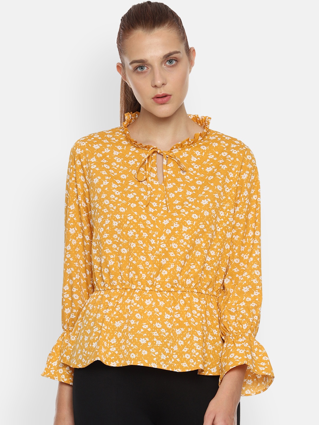 

Van Heusen Woman Women Yellow Printed Top