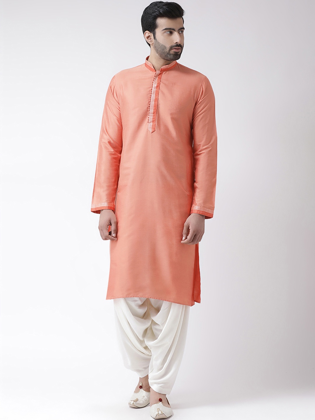 

KISAH Men Coral Self Design Kurta with Patiala