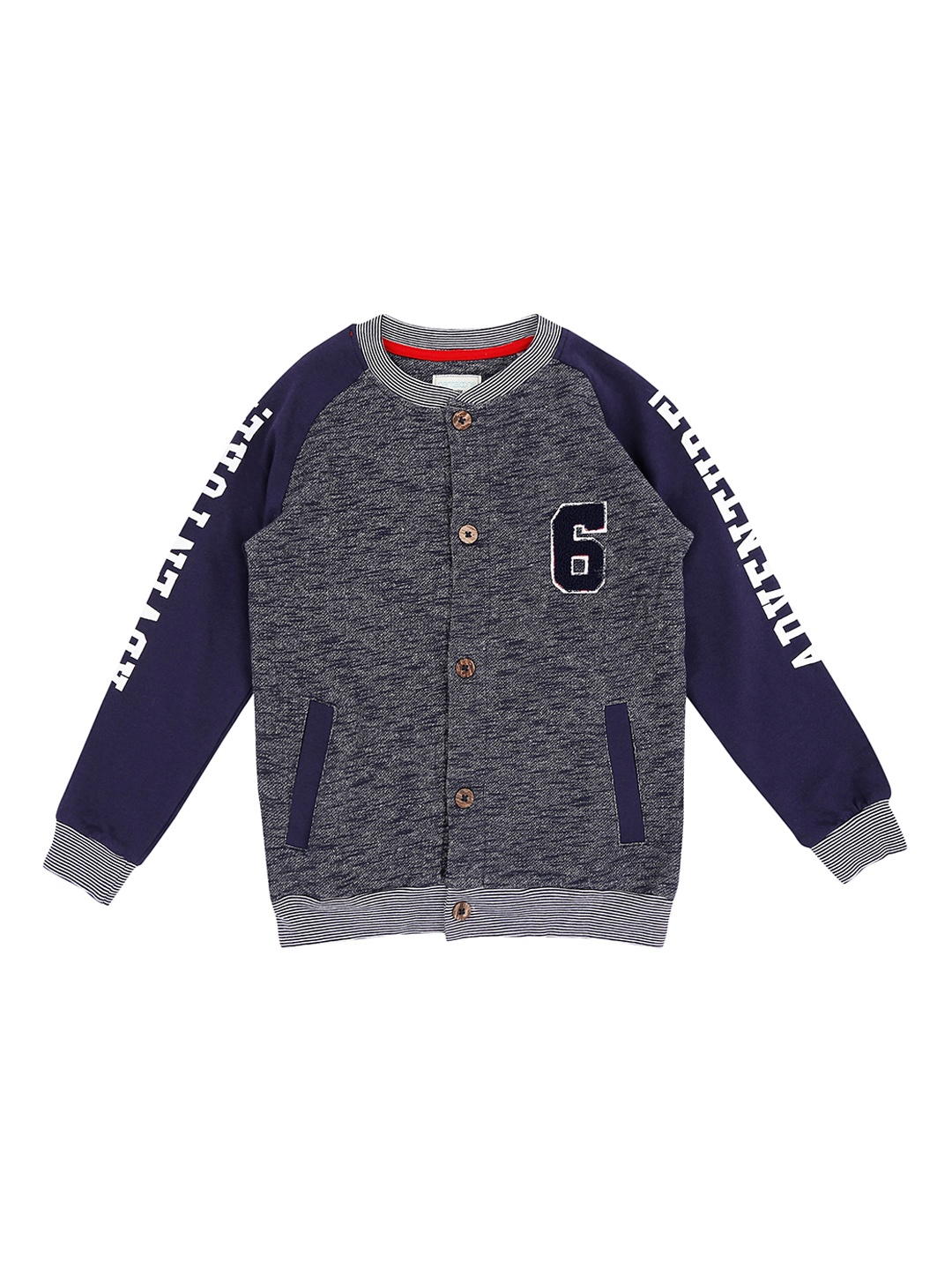 

Pantaloons Junior Boys Navy Blue & White Printed Sweatshirt