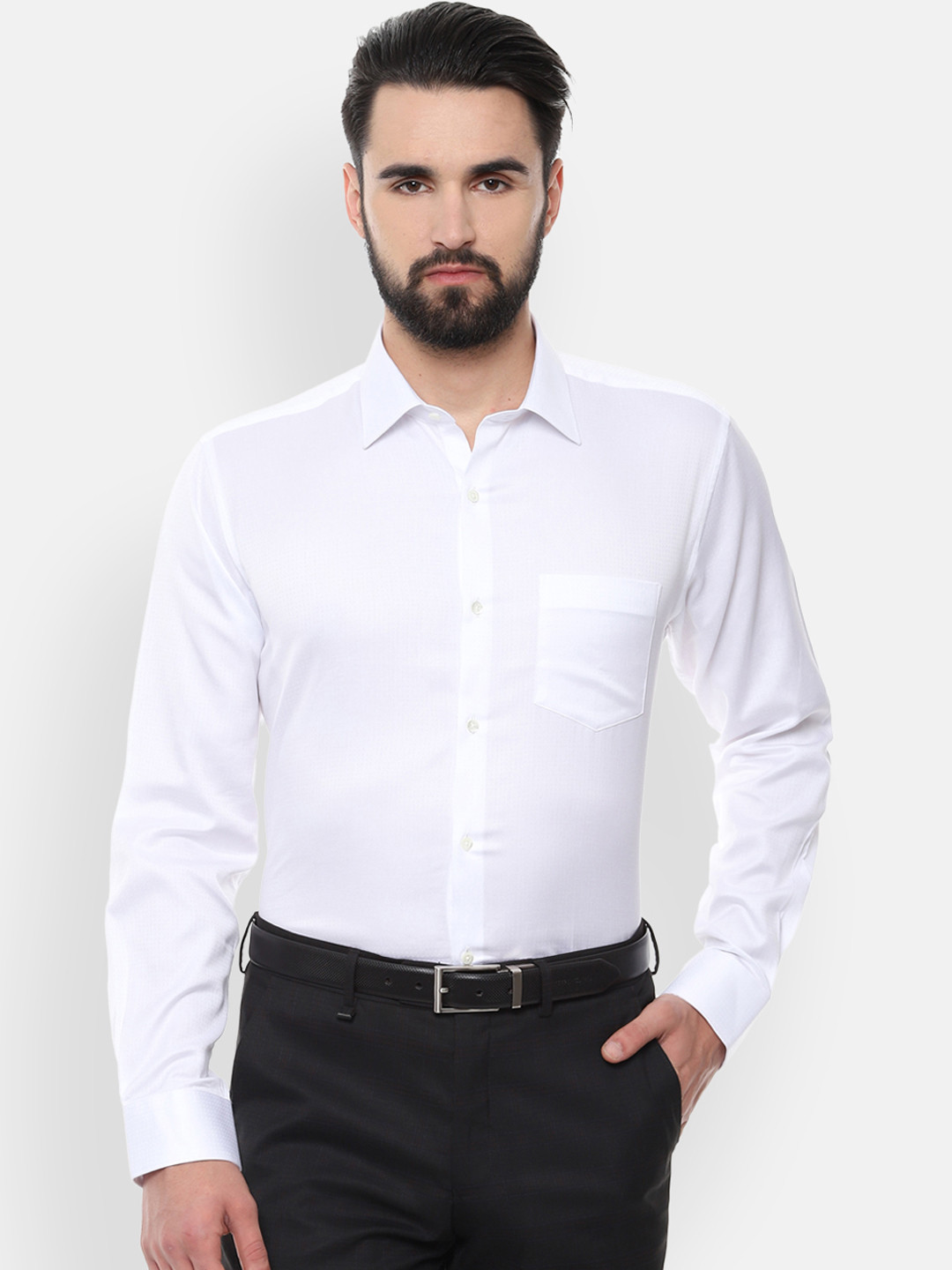 

Van Heusen Men White Regular Fit Solid Formal Shirt