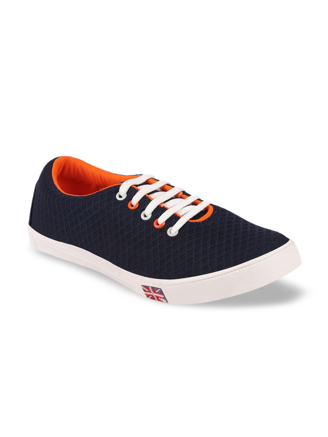 

FAUSTO Men Navy Blue Woven Design Sneakers