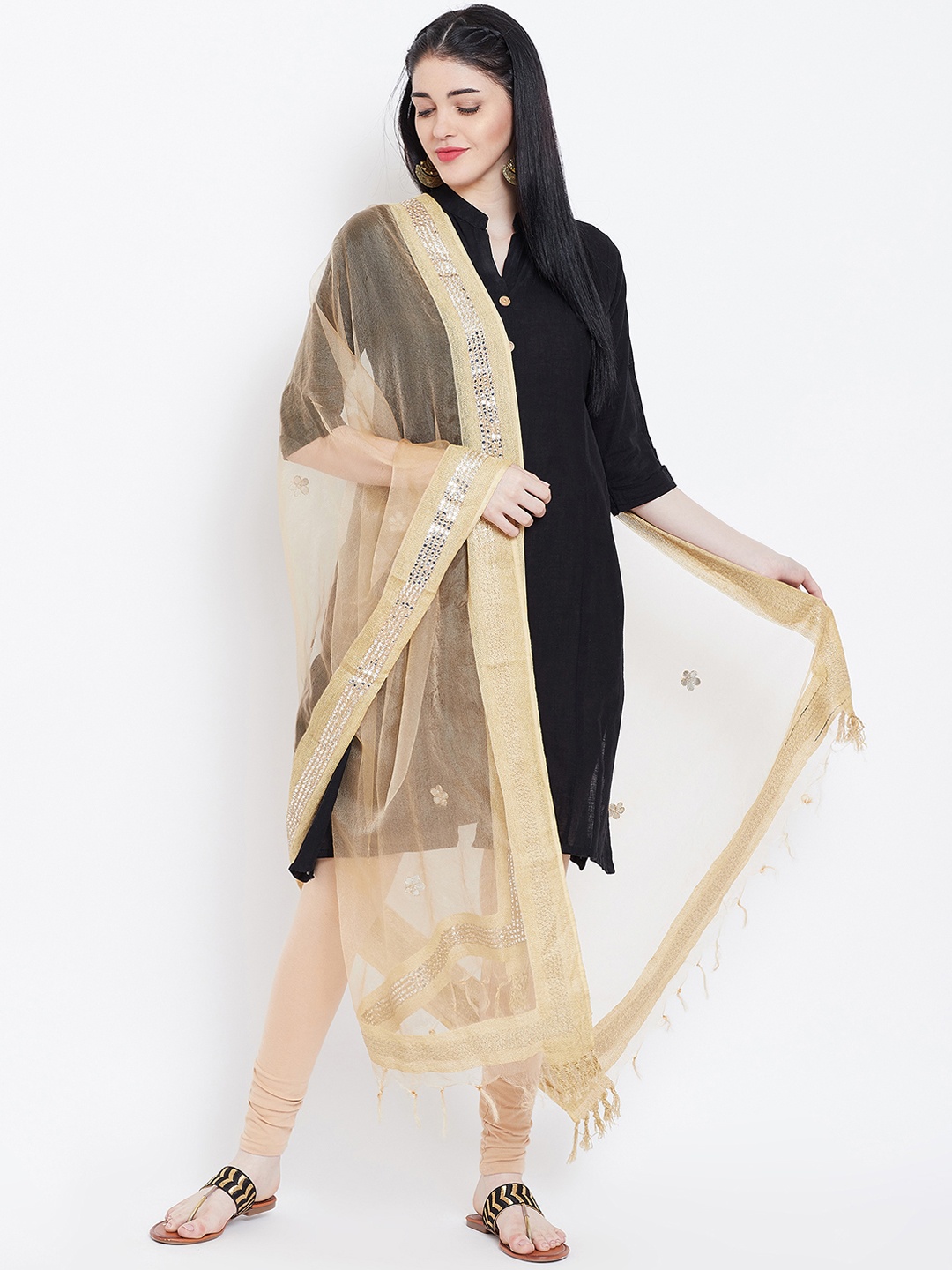 

studio rasa Beige Embroidered Dupatta