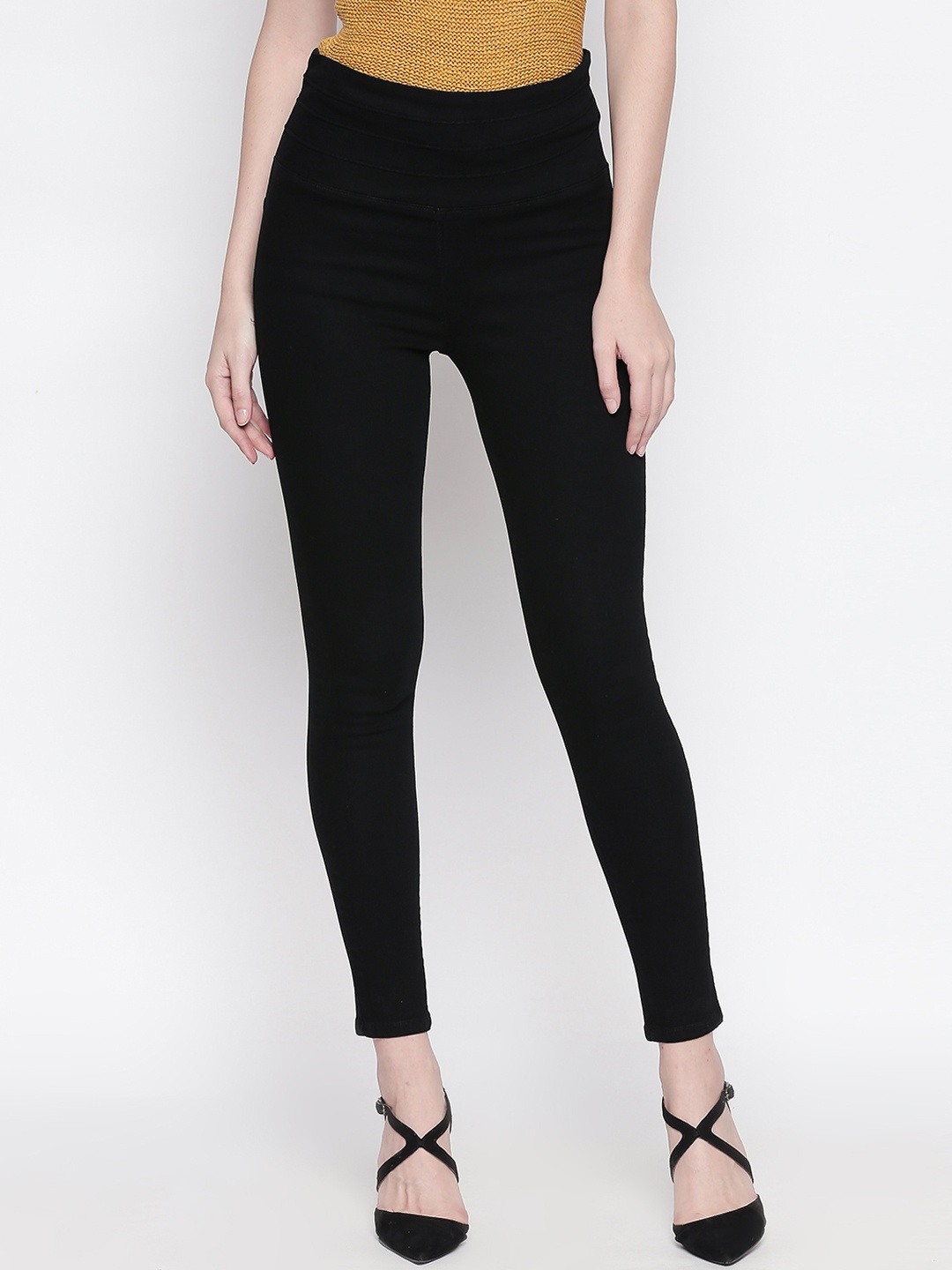

High Star Women Black Slim Fit Solid High Rise Stretchable Jeggings