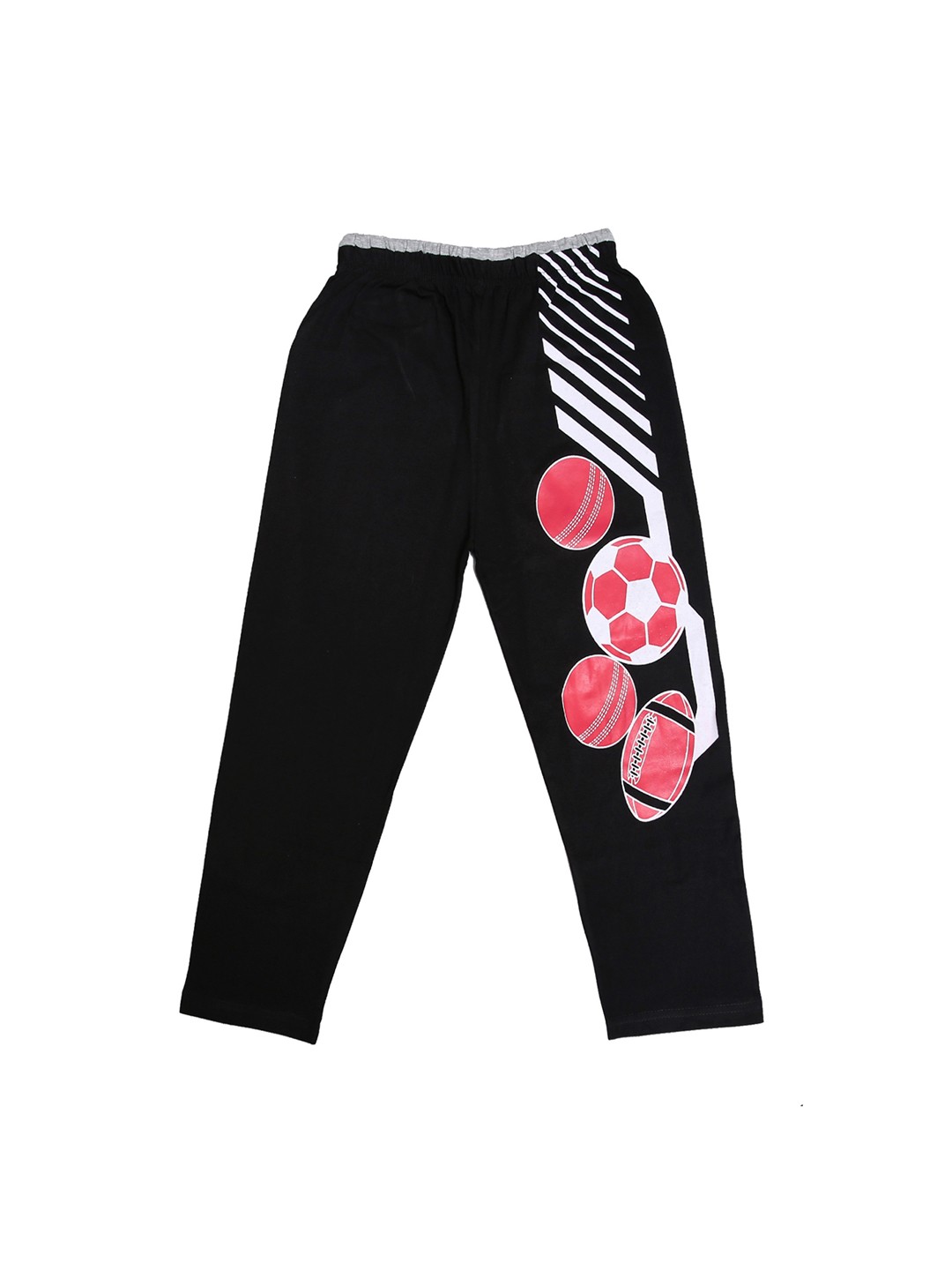 

SWEET ANGEL Kids Black Printed Straight-Fit Track Pants