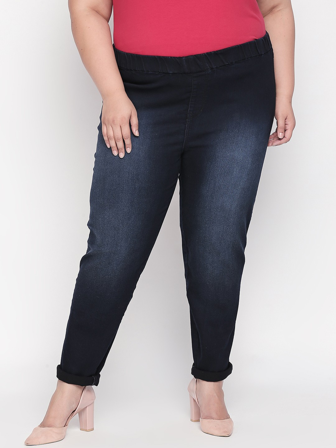 

ZUSH Plus Size Women Navy Blue Solid Jeggings