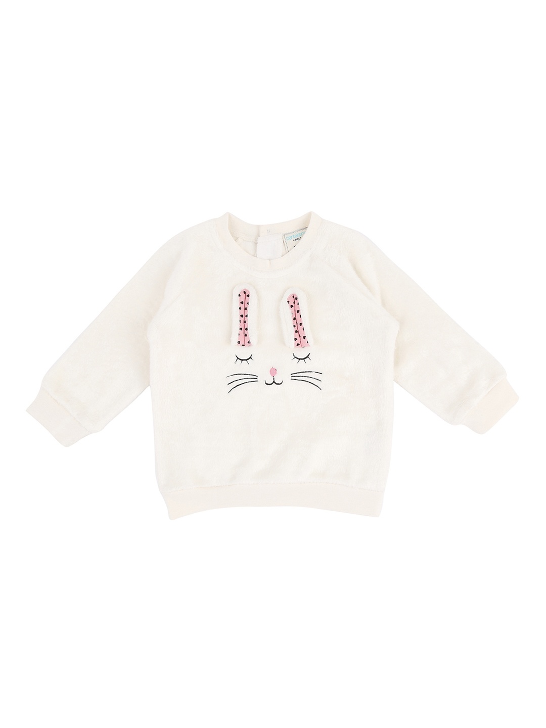 

Pantaloons Baby Girls Off-White Solid Sweatshirt With Applique