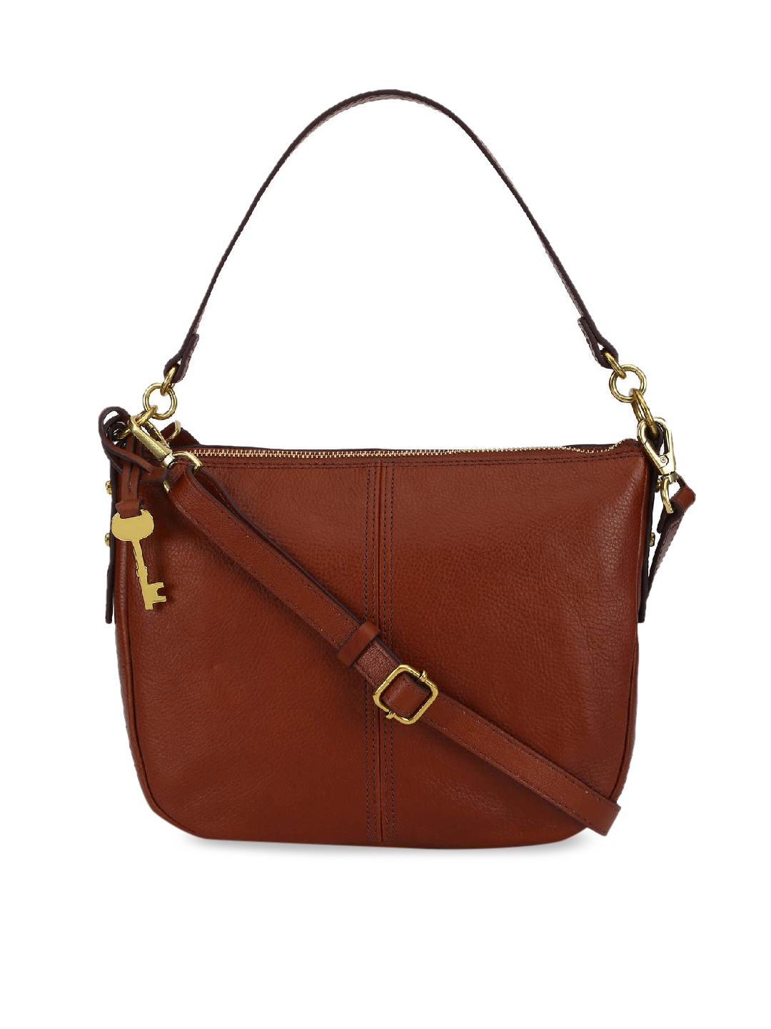 

Fossil Brown Solid Leather Shoulder Bag