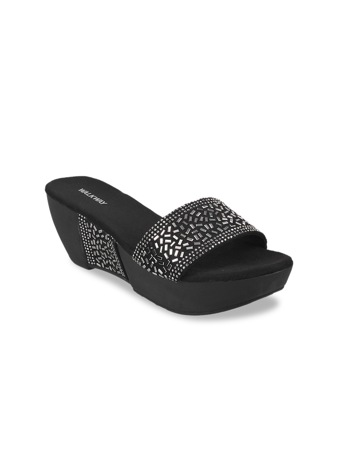 

WALKWAY by Metro Women Black Solid Sandals