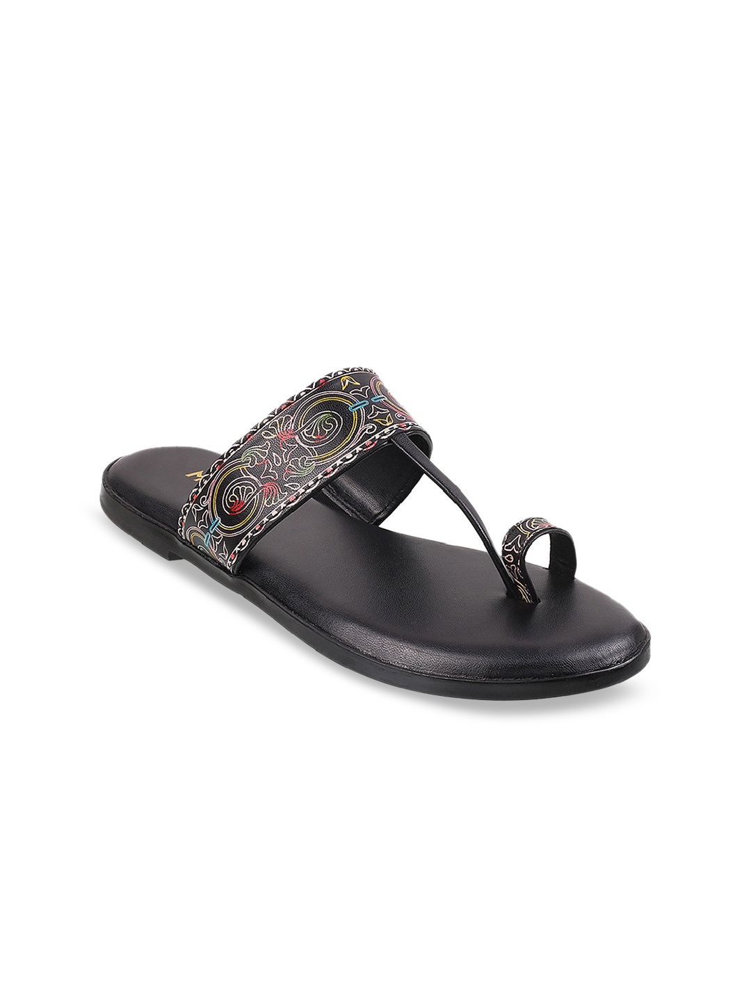 

Mochi Women Black Printed One Toe Flats