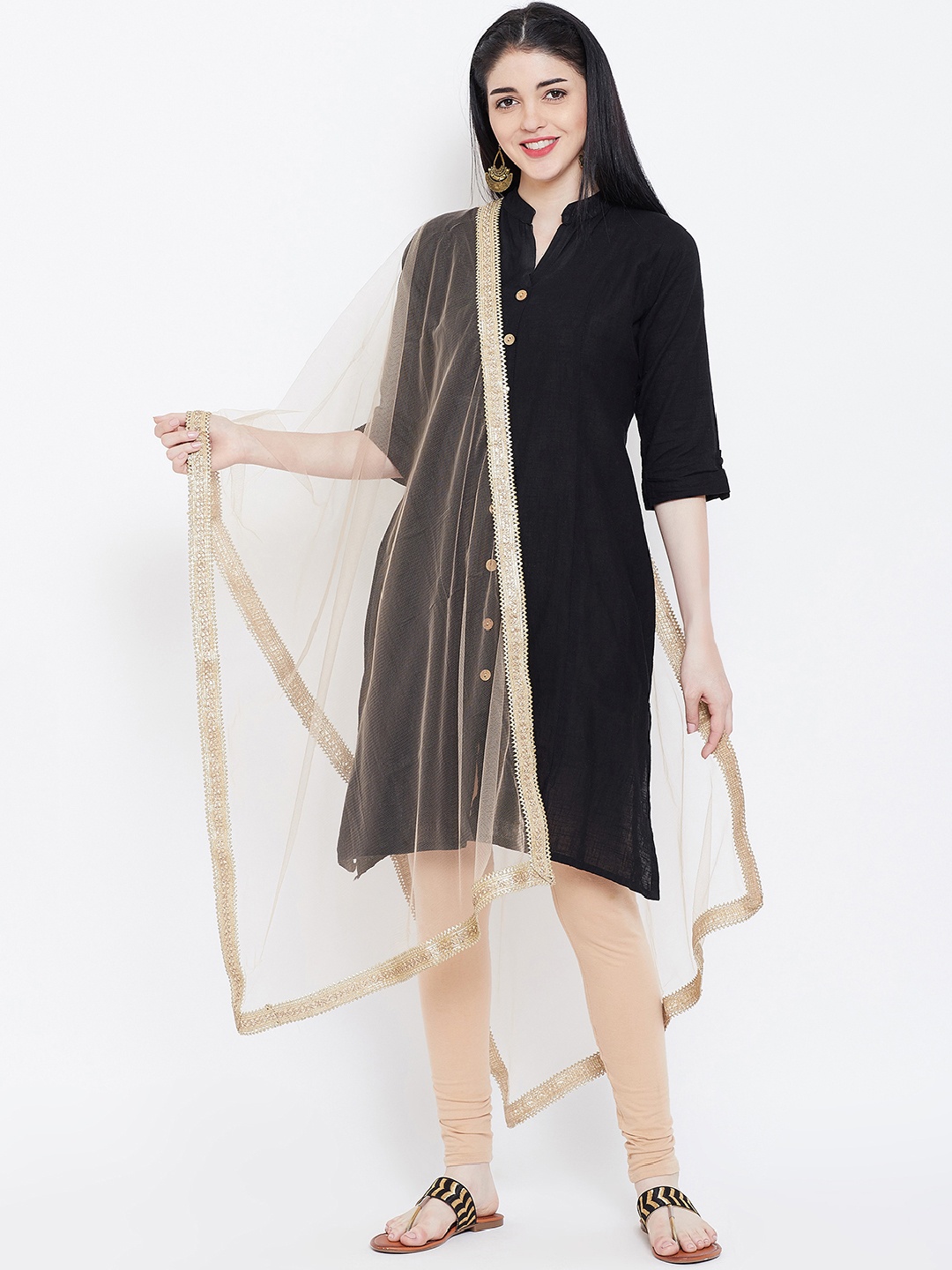 studio rasa Beige Solid Dupatta