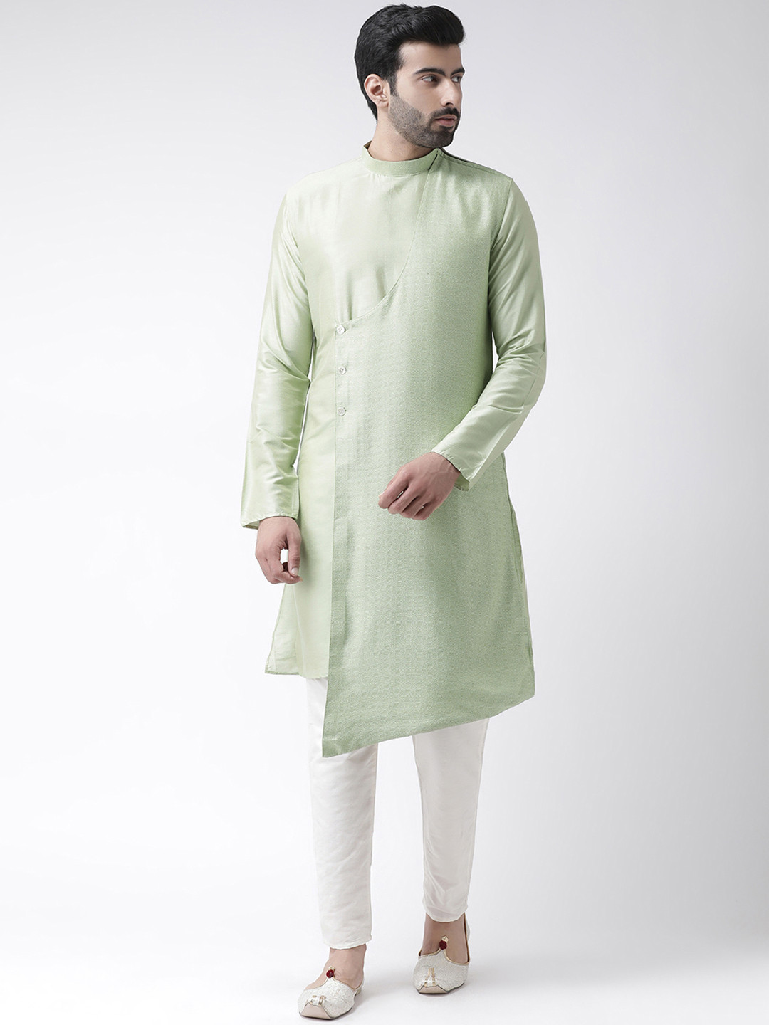 

KISAH Men Mint Green Printed Straight Kurta