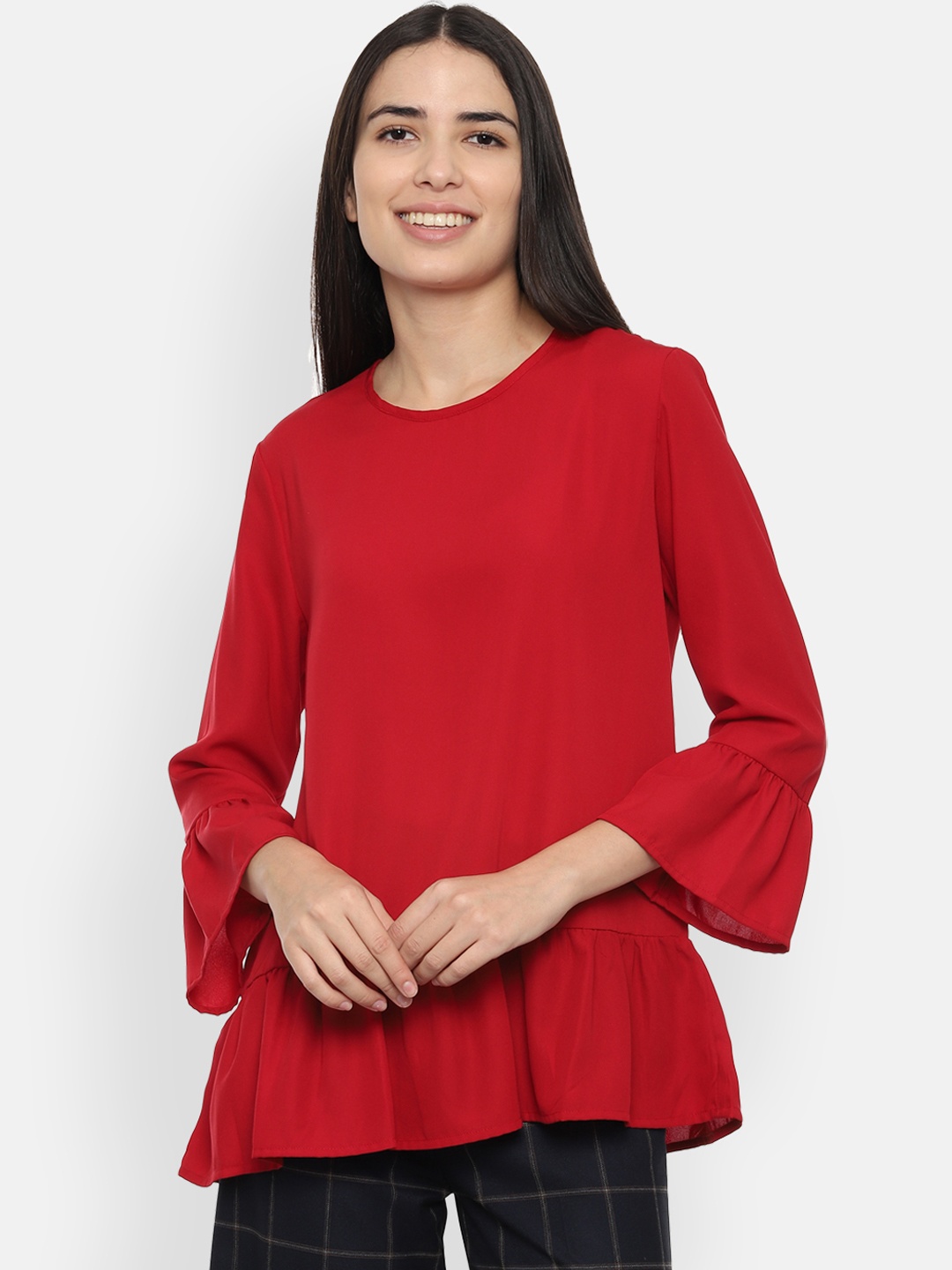 

Van Heusen Woman Women Red Solid Top