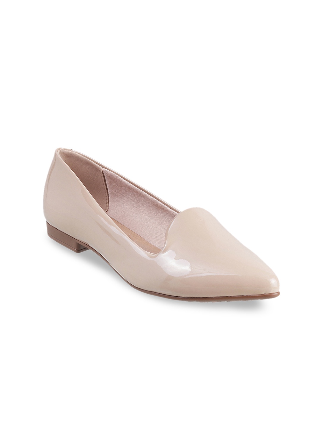 

Mochi Women Beige Solid Ballerinas