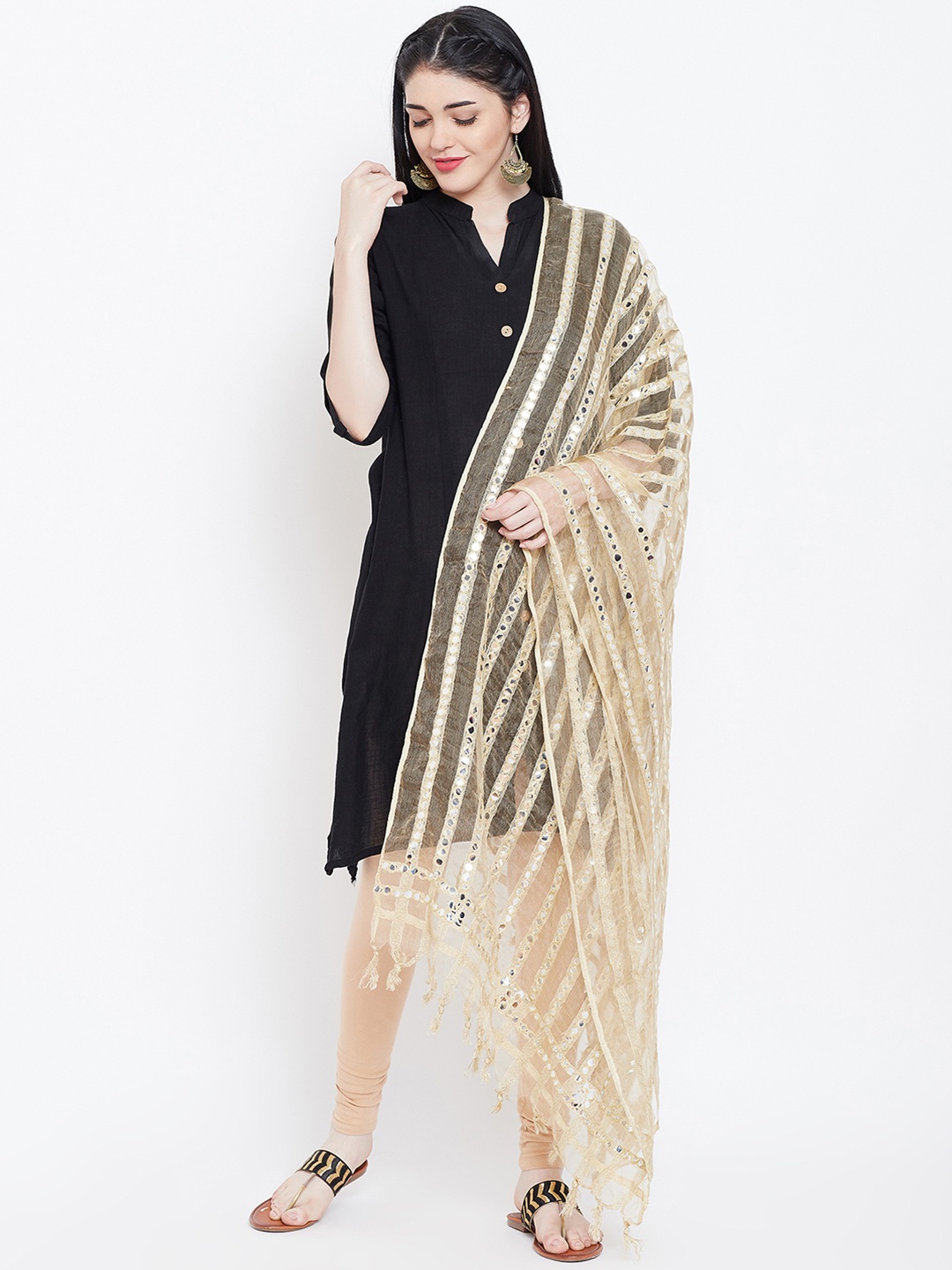 

studio rasa Beige Embroidered Dupatta