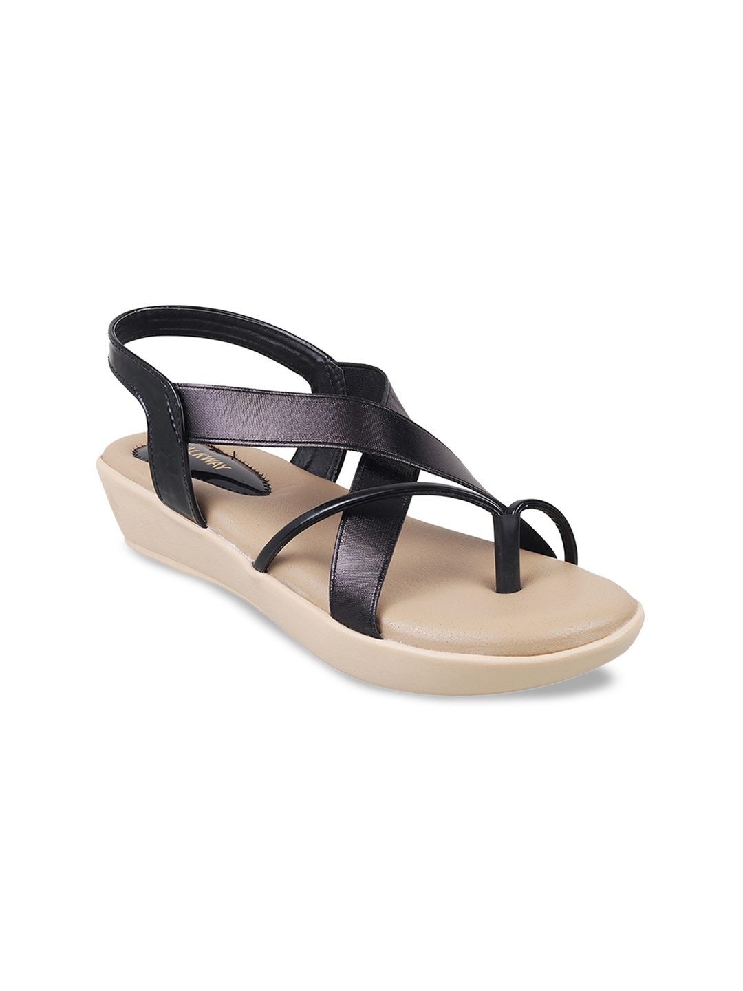 

WALKWAY by Metro Women Black Solid Sandals