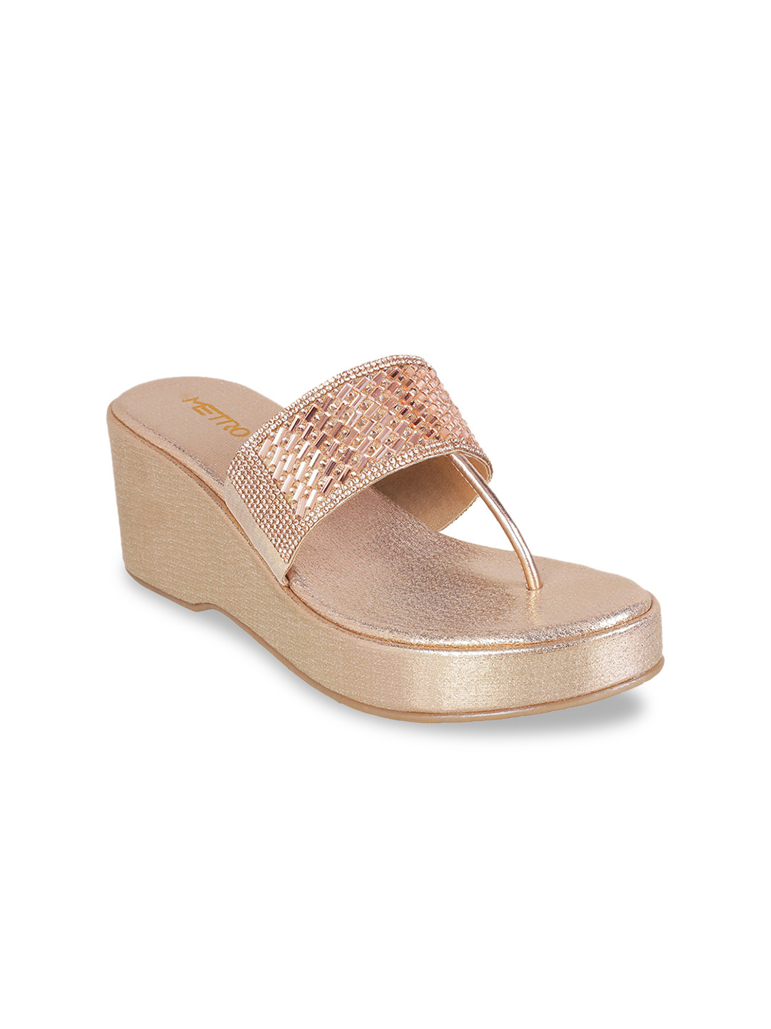 

Metro Women Rose Gold Embellished Sandals