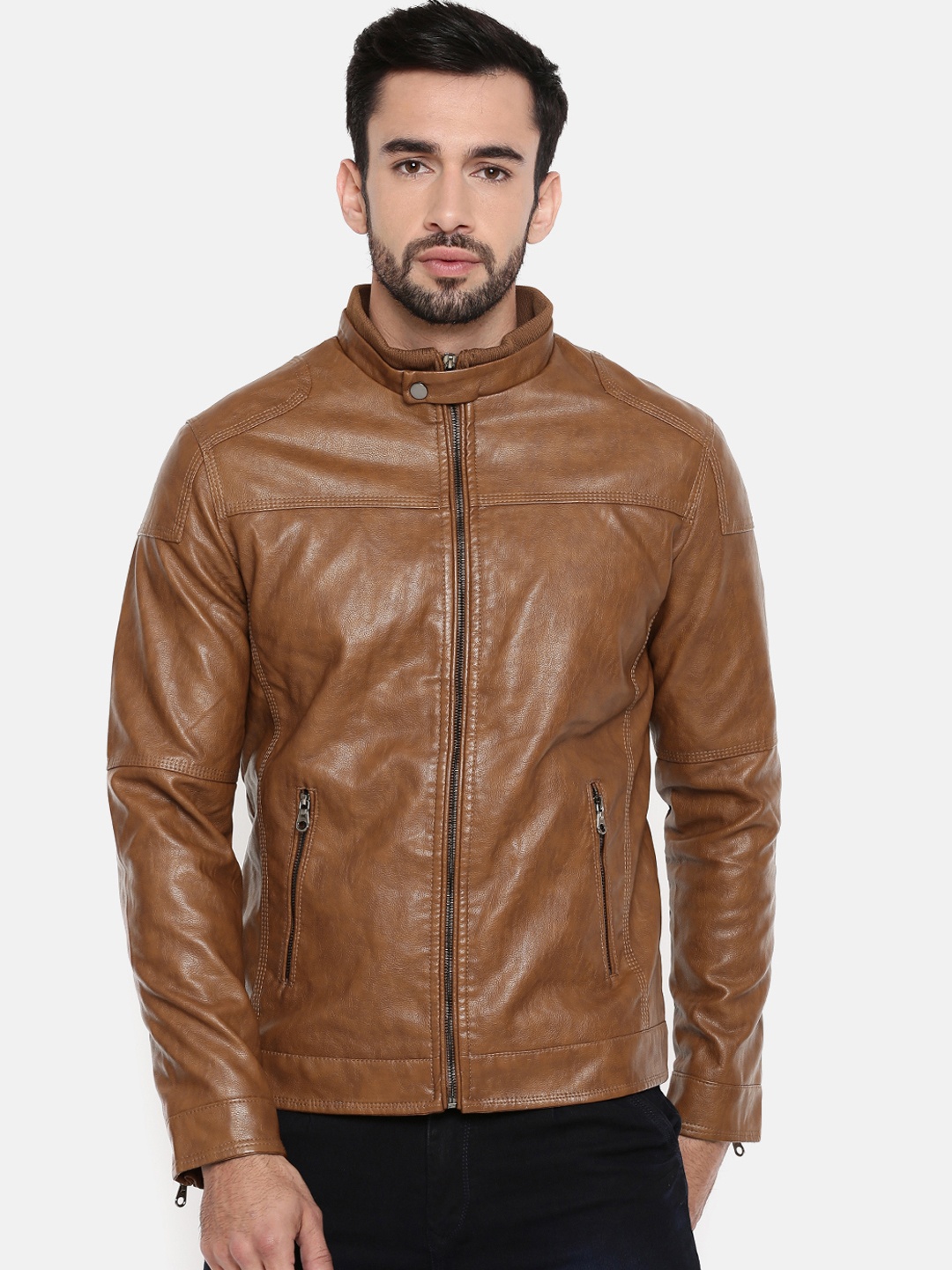 The Indian Garage Co Men Brown Solid Insulator Jacket